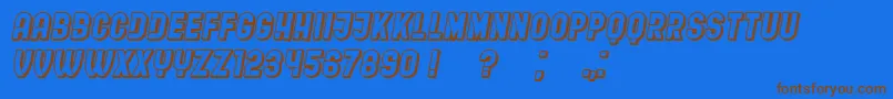 RestaurantMenuHollow Font – Brown Fonts on Blue Background