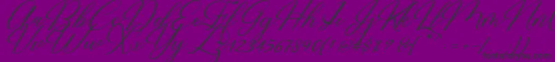 Restiany Script-fontti – mustat fontit violetilla taustalla