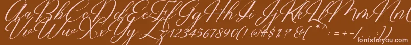 Restiany Script Font – Pink Fonts on Brown Background