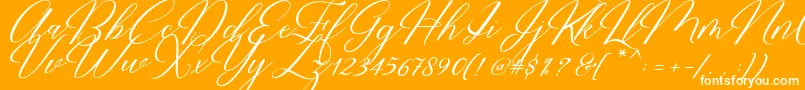 Restiany Script Font – White Fonts on Orange Background