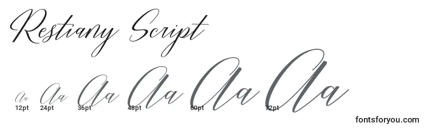 Restiany Script Font Sizes