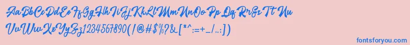 フォントrestyla – ピンクの背景に青い文字