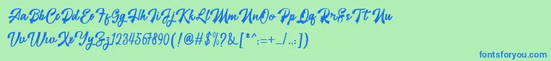 restyla Font – Blue Fonts on Green Background