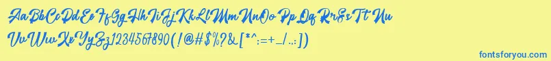restyla Font – Blue Fonts on Yellow Background