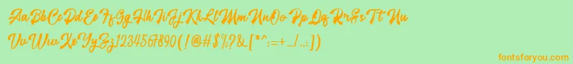 restyla Font – Orange Fonts on Green Background