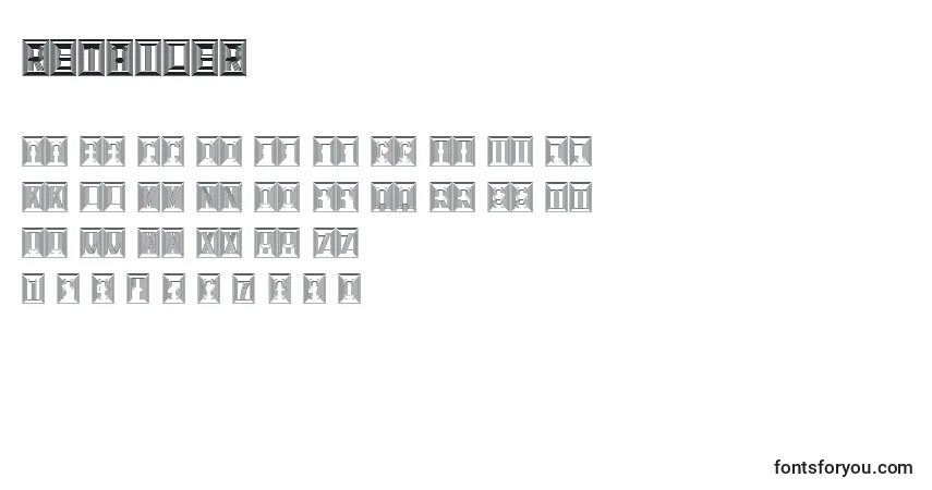 Fuente Retailer - alfabeto, números, caracteres especiales