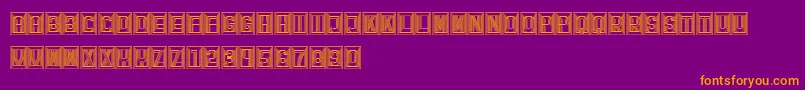 Retailer-fontti – oranssit fontit violetilla taustalla