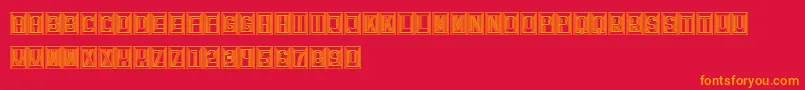 フォントRetailer – 赤い背景にオレンジの文字