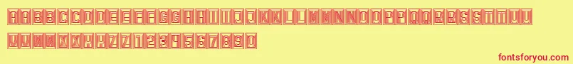 Retailer Font – Red Fonts on Yellow Background