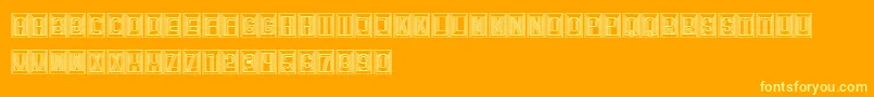 Retailer-fontti – keltaiset fontit oranssilla taustalla