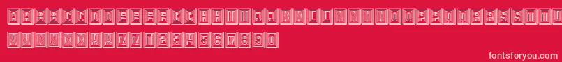 Retailer3D-Schriftart – Rosa Schriften auf rotem Hintergrund