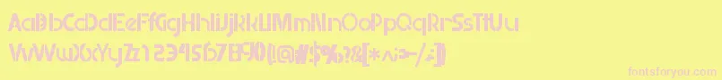 Retailistic-fontti – vaaleanpunaiset fontit keltaisella taustalla