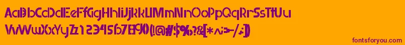 Retailistic-Schriftart – Violette Schriften auf orangefarbenem Hintergrund