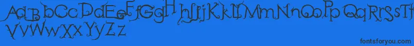 フォントRetakSeribu – 黒い文字の青い背景