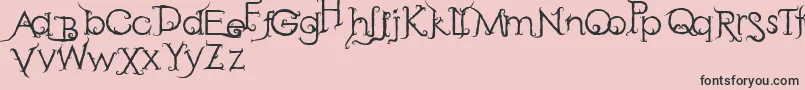 RetakSeribu-fontti – mustat fontit vaaleanpunaisella taustalla