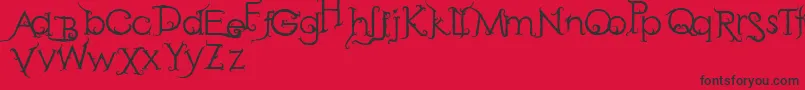 RetakSeribu-Schriftart – Schwarze Schriften auf rotem Hintergrund