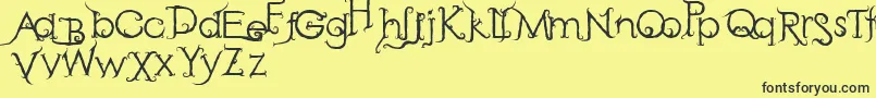 フォントRetakSeribu – 黒い文字の黄色い背景