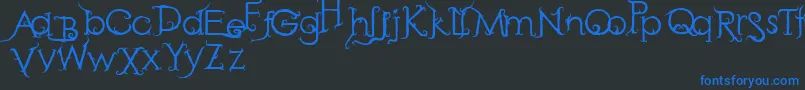 RetakSeribu-Schriftart – Blaue Schriften auf schwarzem Hintergrund