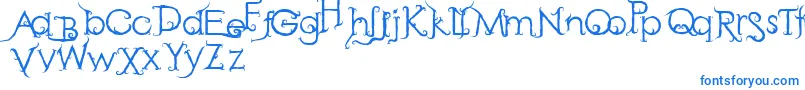 RetakSeribu-fontti – siniset fontit valkoisella taustalla