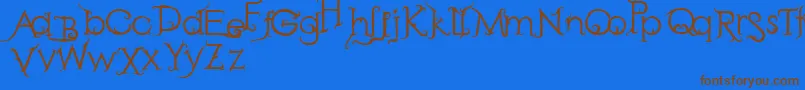 RetakSeribu-fontti – ruskeat fontit sinisellä taustalla