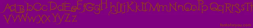RetakSeribu-fontti – ruskeat fontit violetilla taustalla