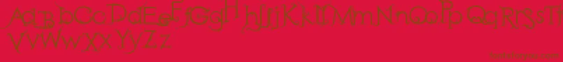 RetakSeribu-fontti – ruskeat fontit punaisella taustalla