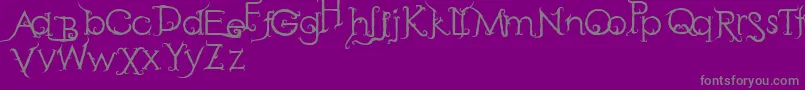 RetakSeribu-fontti – harmaat kirjasimet violetilla taustalla