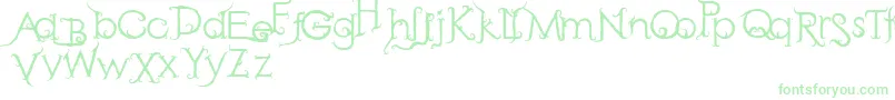 フォントRetakSeribu – 白い背景に緑のフォント
