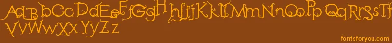 More about RetakSeribu Font RetakSeribu Font – Orange Fonts on Brown Background