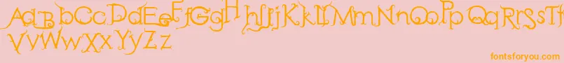 Czcionka RetakSeribu – pomarańczowe czcionki na różowym tle