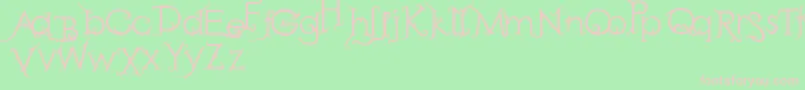 フォントRetakSeribu – 緑の背景にピンクのフォント