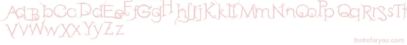 RetakSeribu-fontti – vaaleanpunaiset fontit valkoisella taustalla