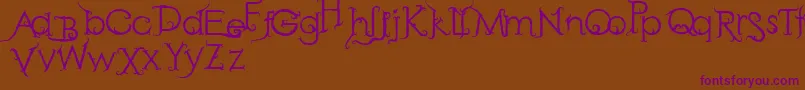 RetakSeribu Font – Purple Fonts on Brown Background