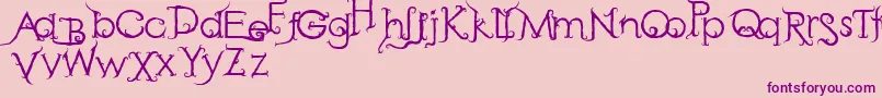 フォントRetakSeribu – ピンクの背景に紫のフォント