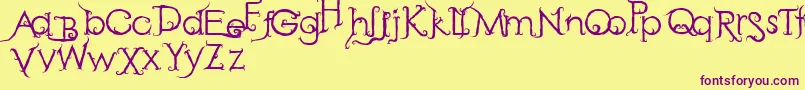Шрифт RetakSeribu – фиолетовые шрифты на жёлтом фоне