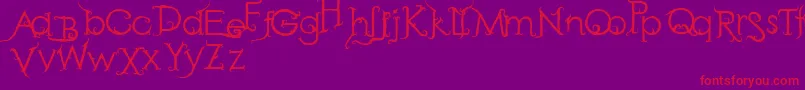 Fonte RetakSeribu – fontes vermelhas em um fundo violeta