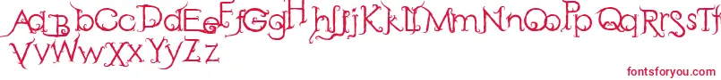 フォントRetakSeribu – 白い背景に赤い文字