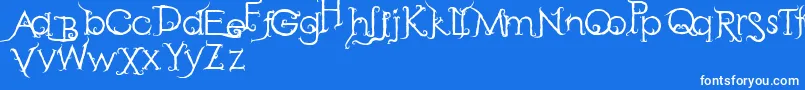 フォントRetakSeribu – 青い背景に白い文字