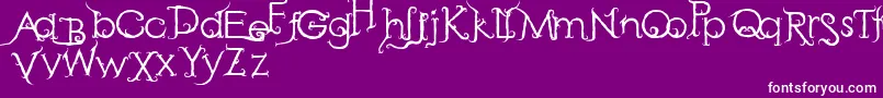 RetakSeribu-fontti – valkoiset fontit violetilla taustalla
