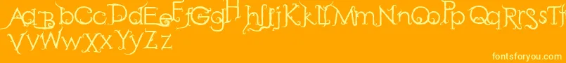 Czcionka RetakSeribu – żółte czcionki na pomarańczowym tle