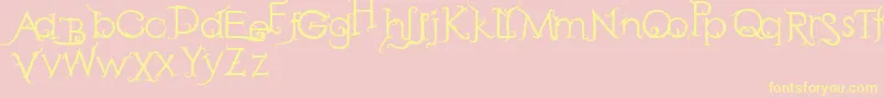 RetakSeribu-Schriftart – Gelbe Schriften auf rosa Hintergrund