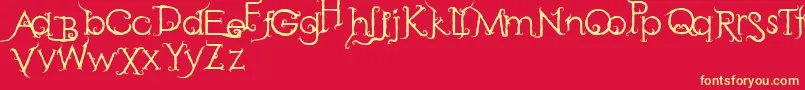 RetakSeribu-fontti – keltaiset fontit punaisella taustalla