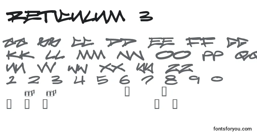 Czcionka Reticulum 3 – alfabet, cyfry, specjalne znaki
