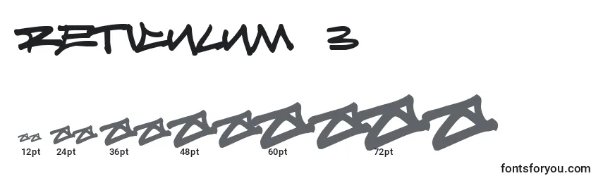 Размеры шрифта Reticulum 3