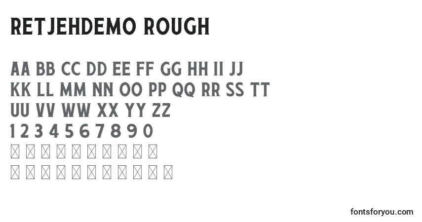 RetjehDemo Rough Font – alphabet, numbers, special characters