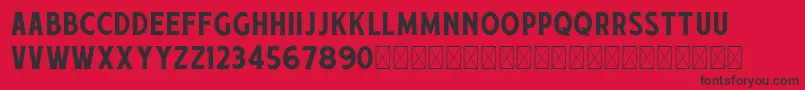 RetjehDemo Rough Font – Black Fonts on Red Background