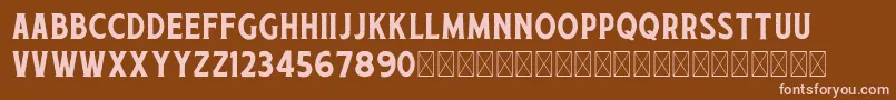Weitere Informationen zur RetjehDemo Rough-Schriftart RetjehDemo Rough-Schriftart – Rosa Schriften auf braunem Hintergrund