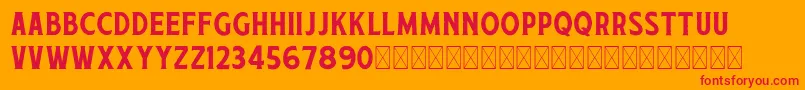 RetjehDemo Rough Font – Red Fonts on Orange Background