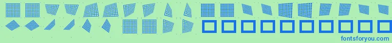 フォントGridpix – 青い文字は緑の背景です。
