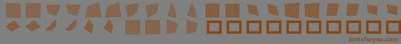 フォントGridpix – 茶色の文字が灰色の背景にあります。